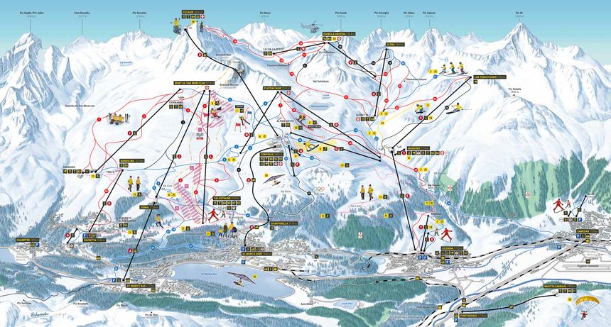 Trail Map St Moritz Corviglia