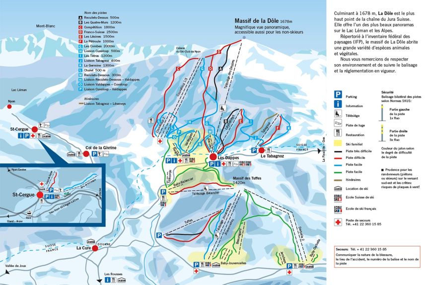 Trail Map St Cergue La Dole