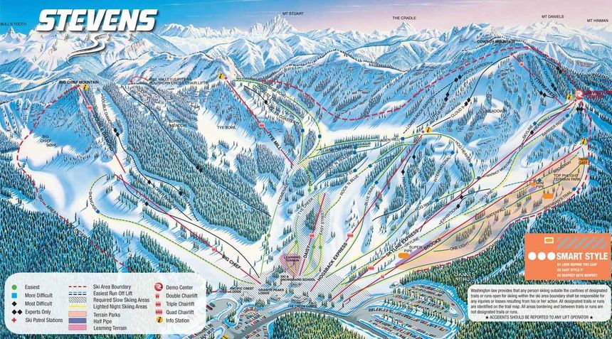 Trail Map Stevens Pass Ski Area