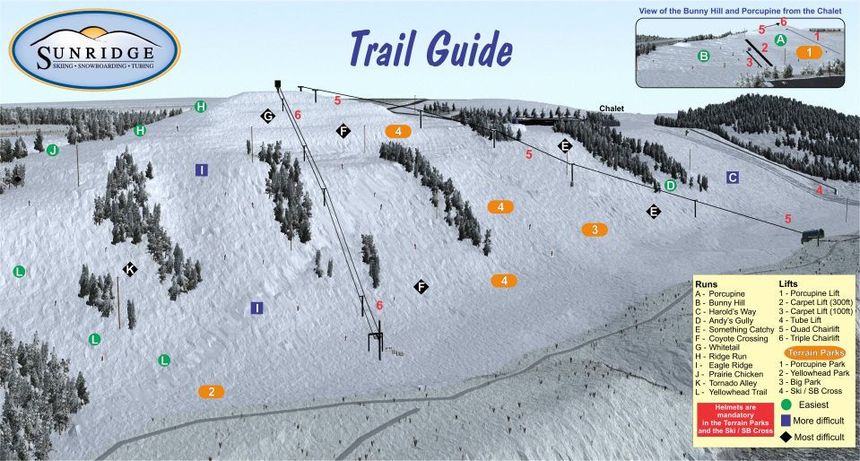 Trail Map Sunridge Ski Area