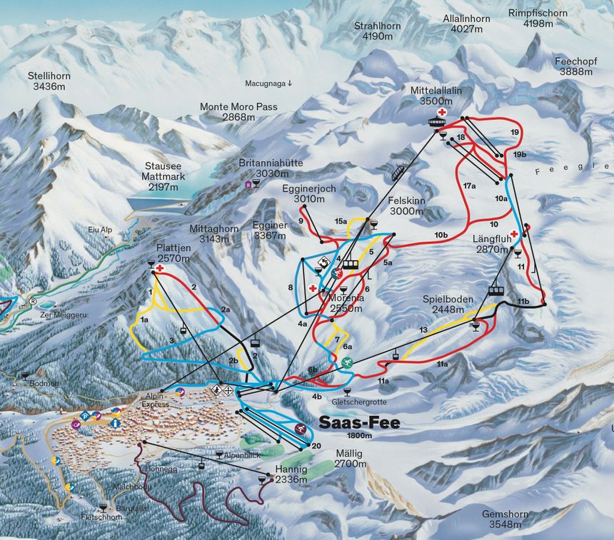 Trail Map Saas Fee
