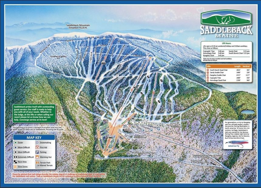 Trail Map Saddleback Ski Area