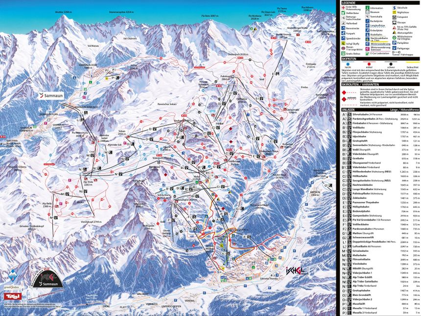 Trail Map Samnaun (Silvretta Arena)