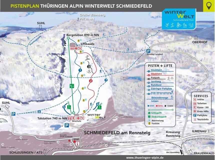 Trail Map Frauenwald am Rennsteig