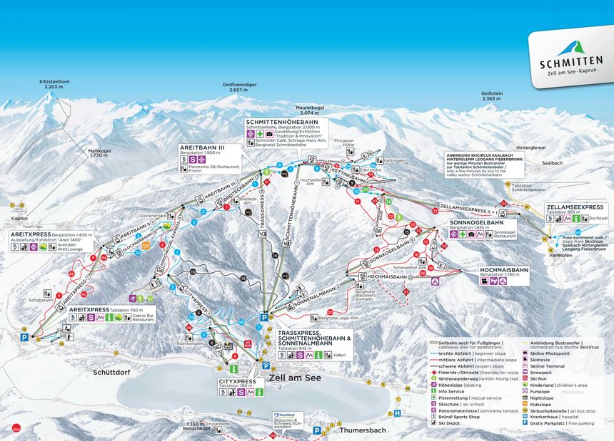 Trail Map Schmitten - Zell am See