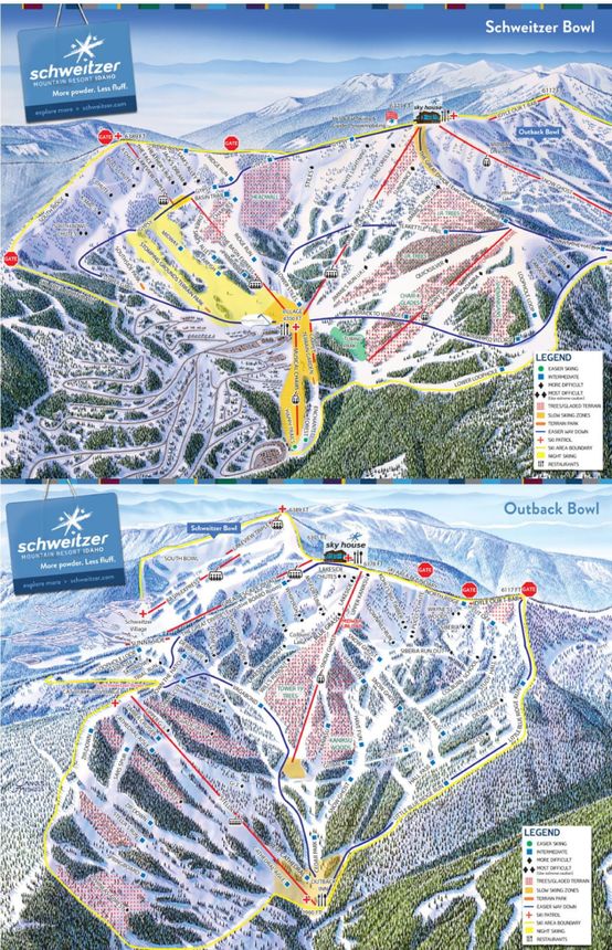 Trail Map Schweitzer Mountain Resort