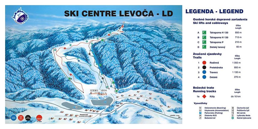 Trail Map Ski Centre Levoča