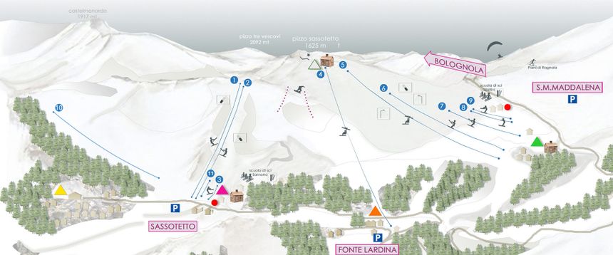 Trail Map Ski Resort Sassotetto – Santa Maria Maddalena