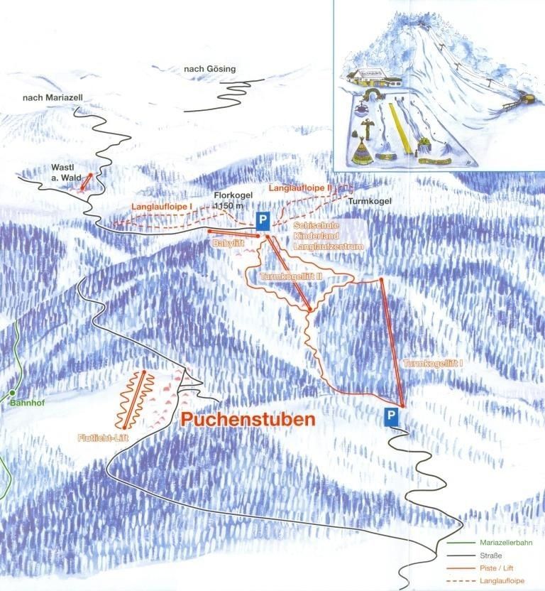 Trail Map Ski Lifts Puchenstuben