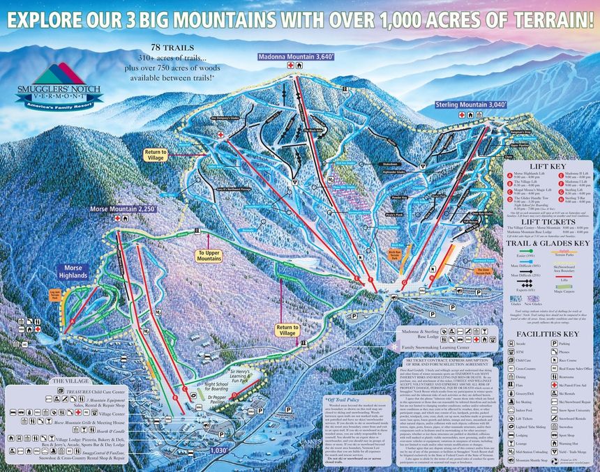 Trail Map Smugglers Notch Resort