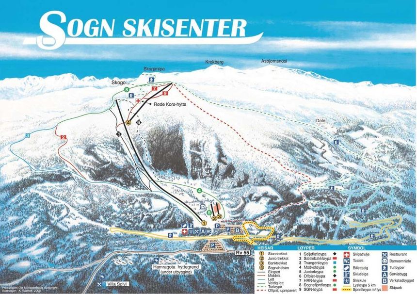 Trail Map Sogn Skisenter