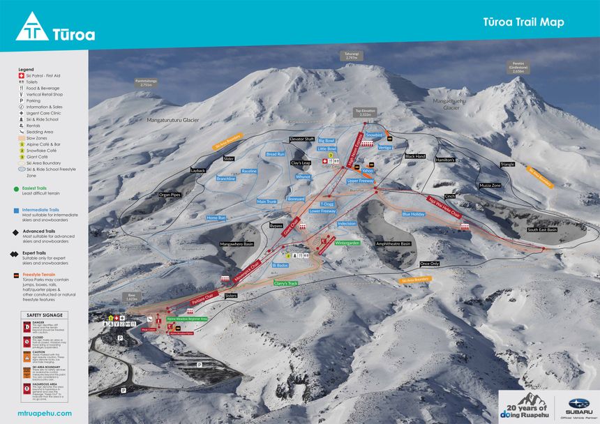 Trail Map Turoa Mt Ruapehu