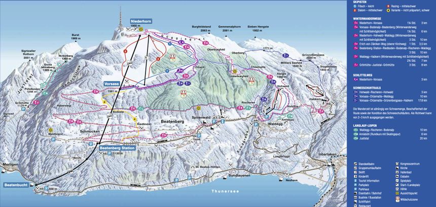 Trail Map Thunersee Beatenberg Niederhorn