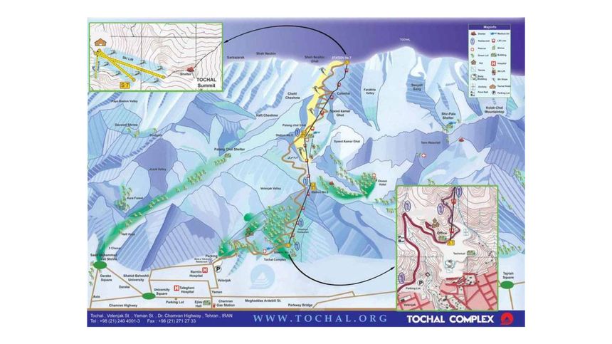 Trail Map Tochal Tehran