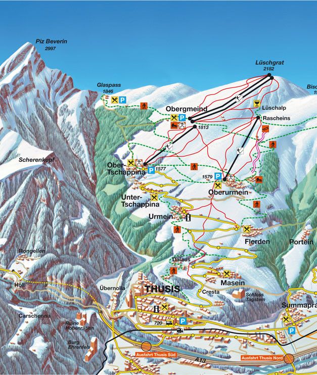 Trail Map Tschappina - Heinzenberg