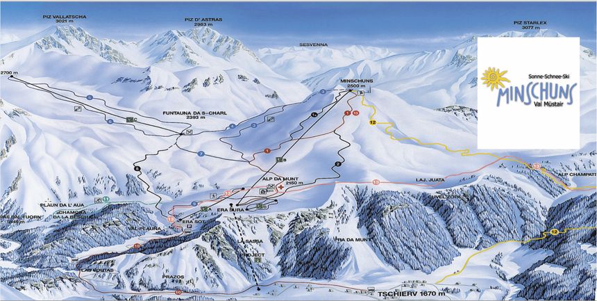 Trail Map Val Müstair Minschuns
