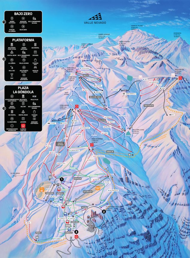 Trail Map Valle Nevado