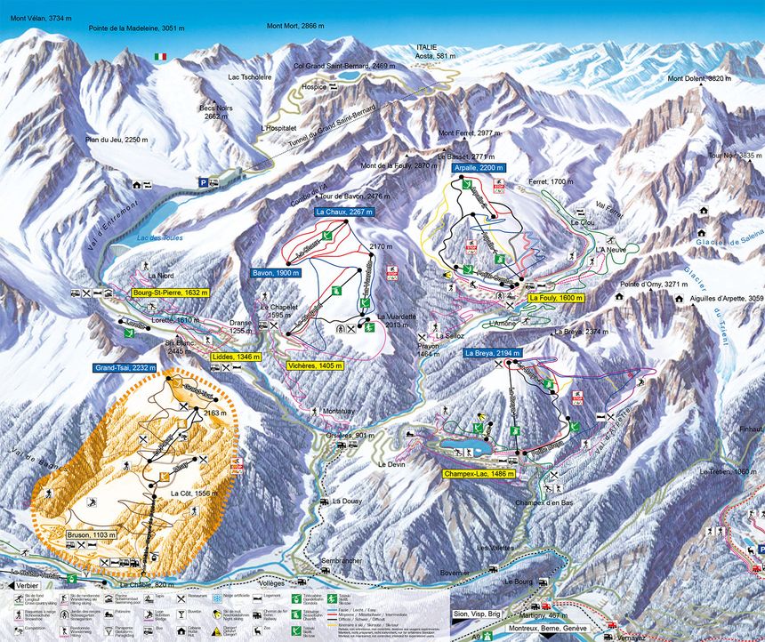 Trail Map Vicheres Liddes