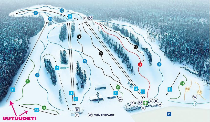 Trail Map Vihti Ski Center
