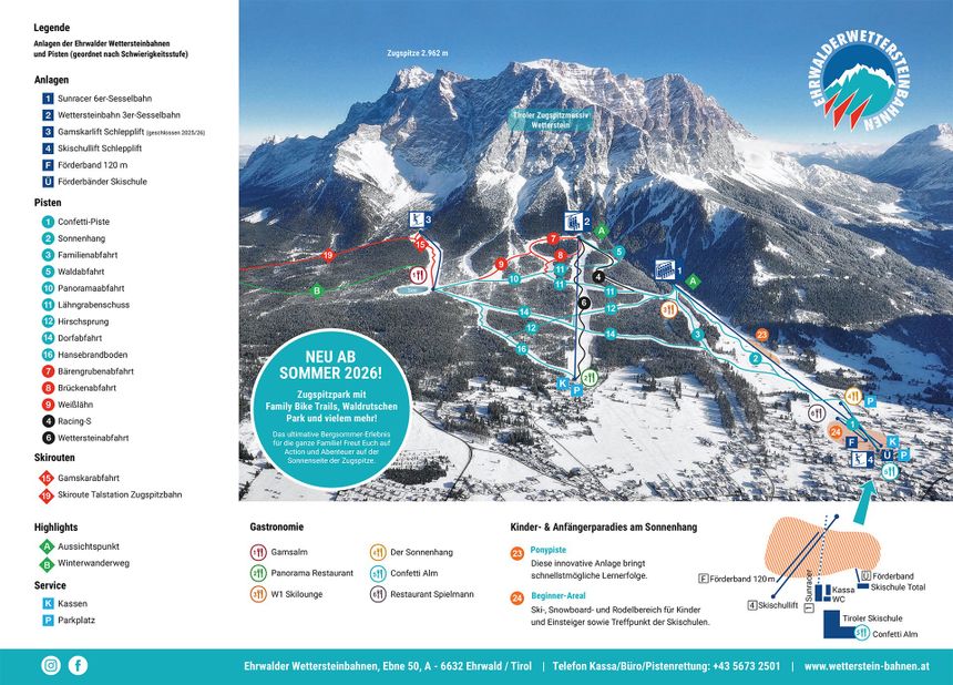 Trail Map Wettersteinbahnen Ehrwald