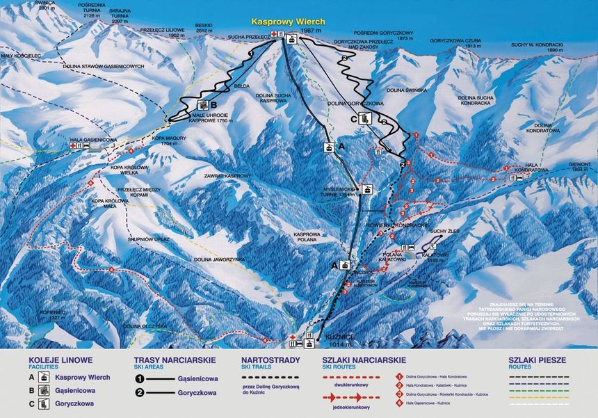 Trail Map Zakopane - Kasprowy Wierch