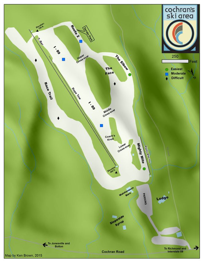 Pistenplan Cochran Ski Area