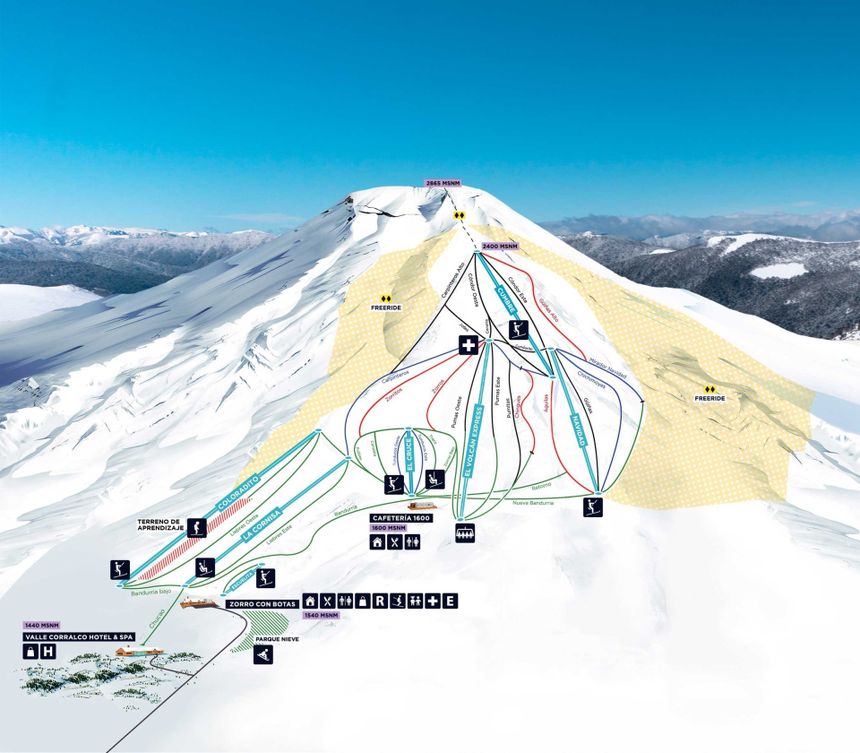 Pistenplan Corralco Mountain Resort