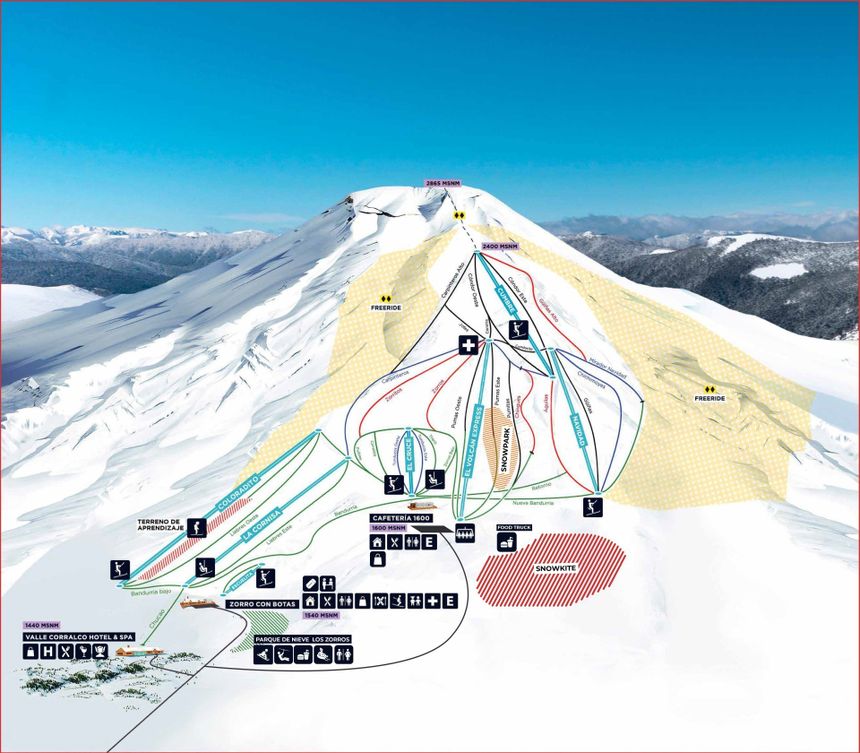 Pistenplan Corralco Mountain Resort