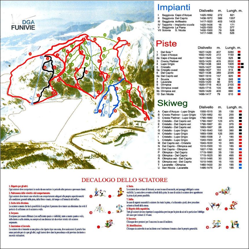 Pistenplan Campitello Matese