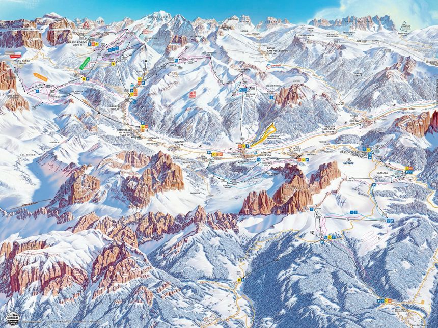 Pistenplan Carezza Dolomites
