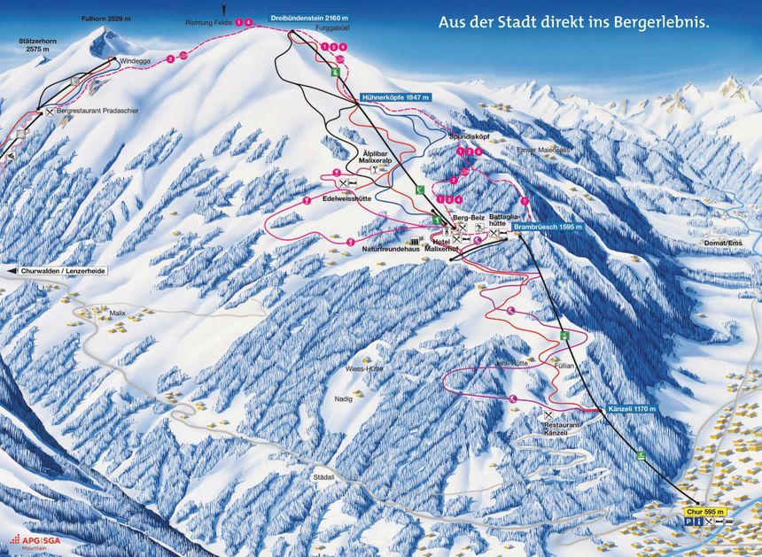 Pistenplan Chur Brambrüesch
