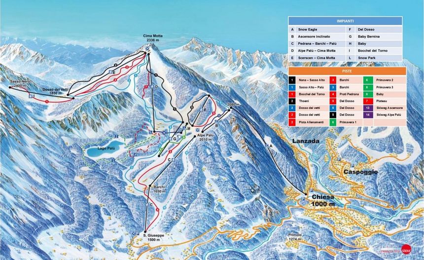 Pistenplan Valmalenco - Alpe Palù