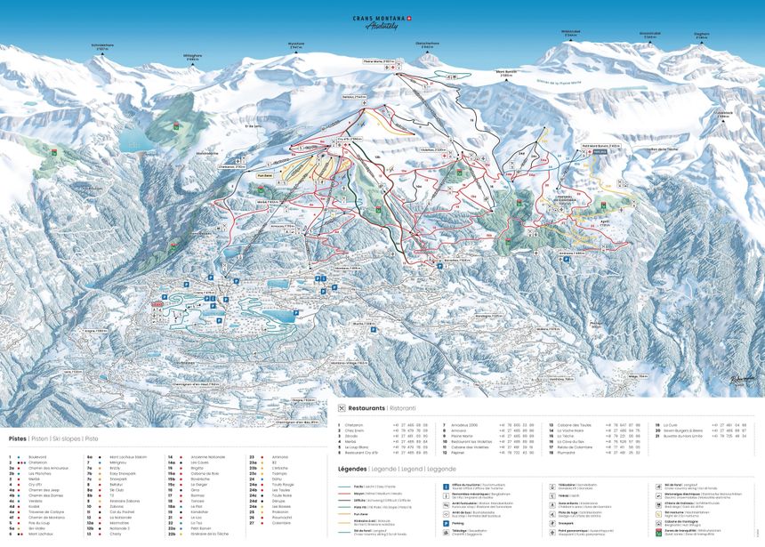 Pistenplan Crans Montana