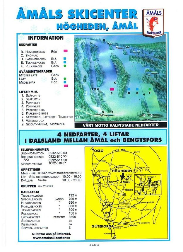 Pistenplan Amals Skicenter