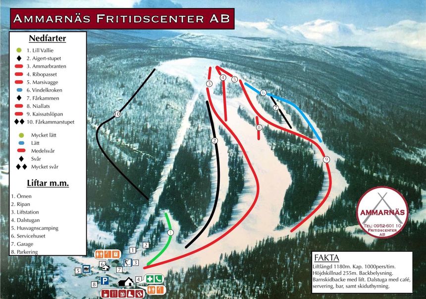 Pistenplan Ammarnäsfjäll