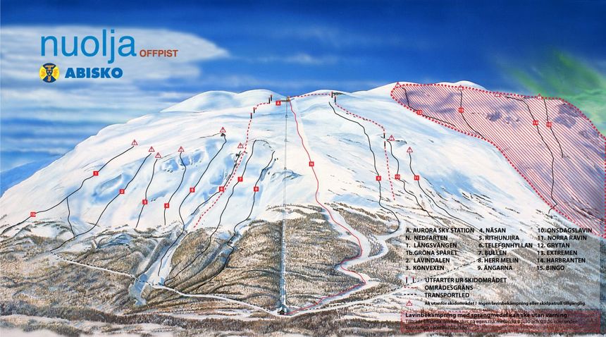 Pistenplan Abisko Nuolja