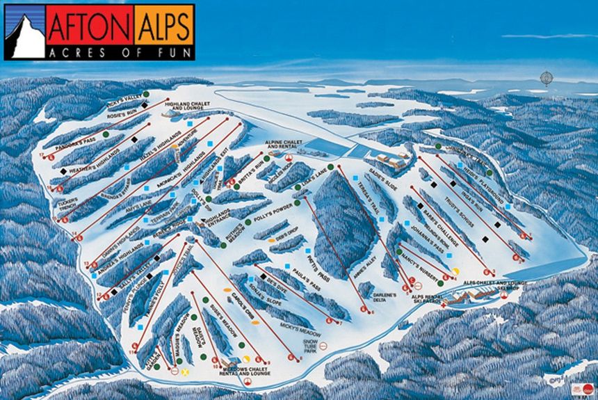 Pistenplan Afton Alps Ski Area
