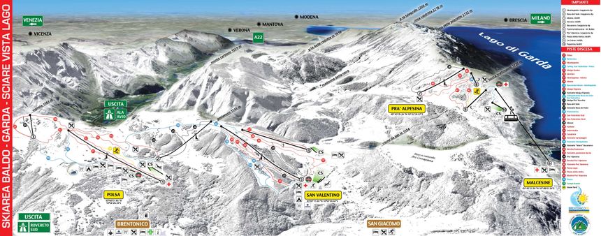Pistenplan Brentonico Ski