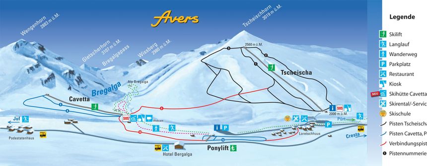 Pistenplan Avers