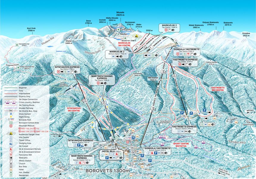 Pistenplan Borovets