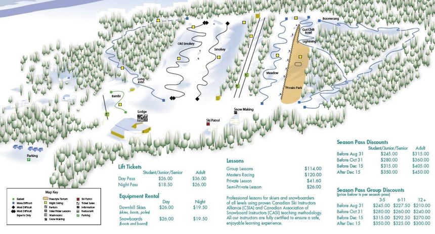 Pistenplan Batawa Ski Hill