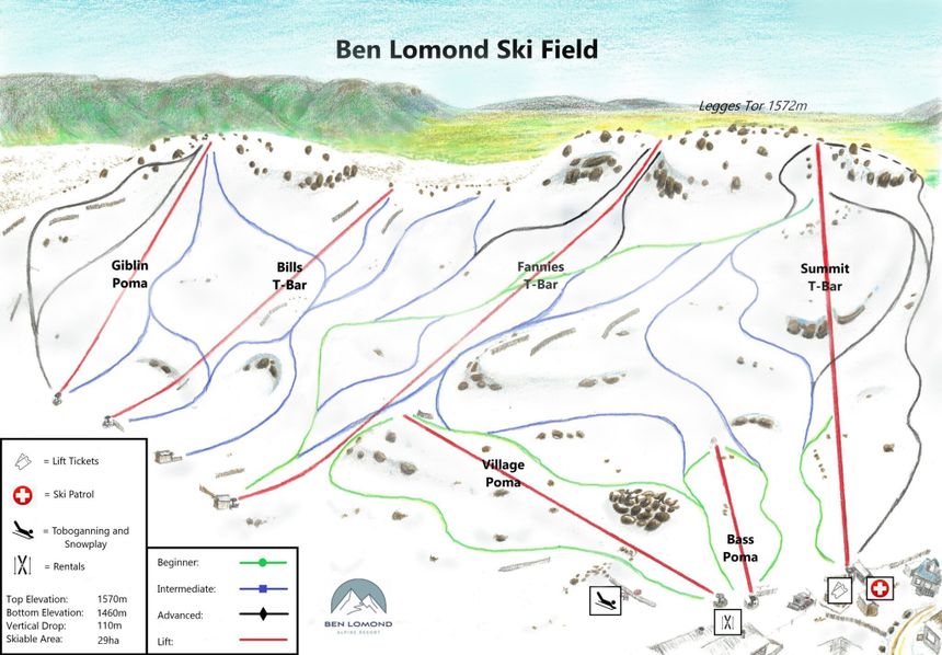 Pistenplan Ben Lomond