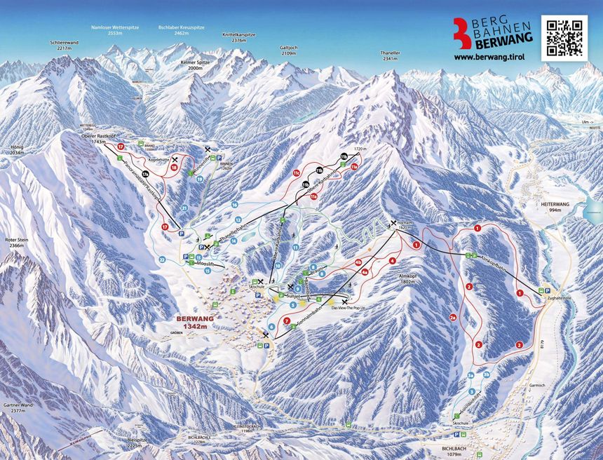Pistenplan Berwang - Bichlbach