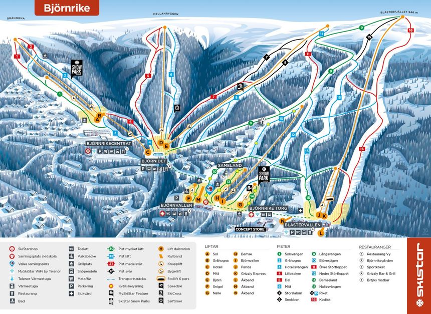 Pistenplan Björnrike (Vemdalen)
