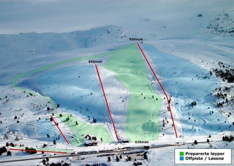 Pistenplan Breimsbygda Skicenter