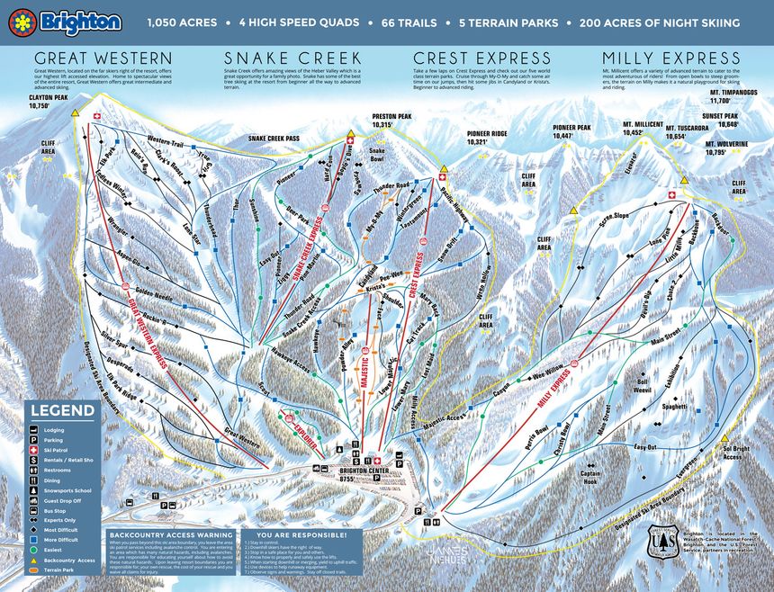 Pistenplan Brighton Ski Resort