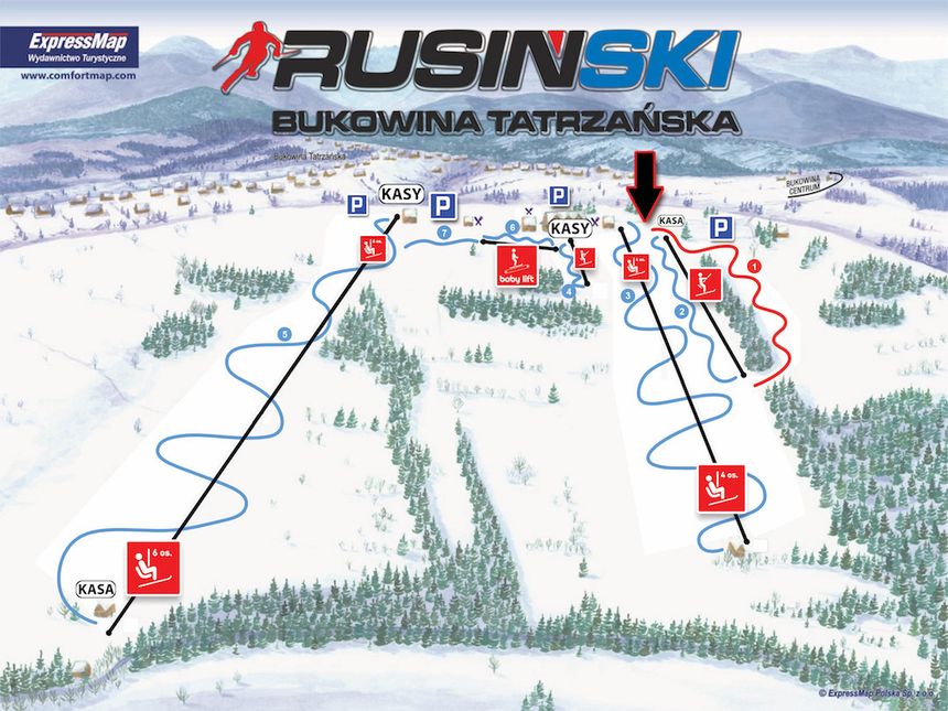 Pistenplan Rusiń-Ski - Bukowina Tatrzanska