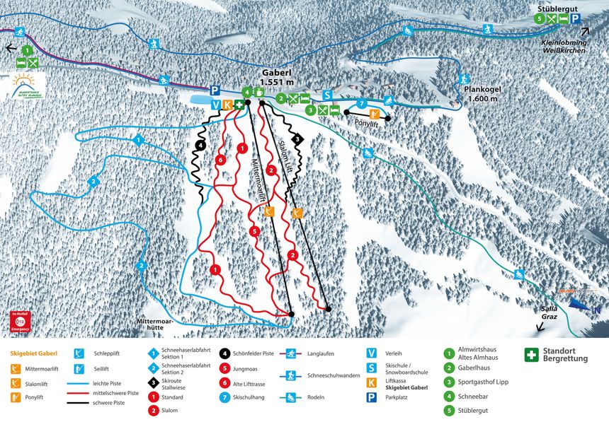 Pistenplan Gaberl - Plankogel