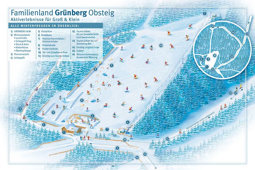 Pistenplan Grünberg Obsteig