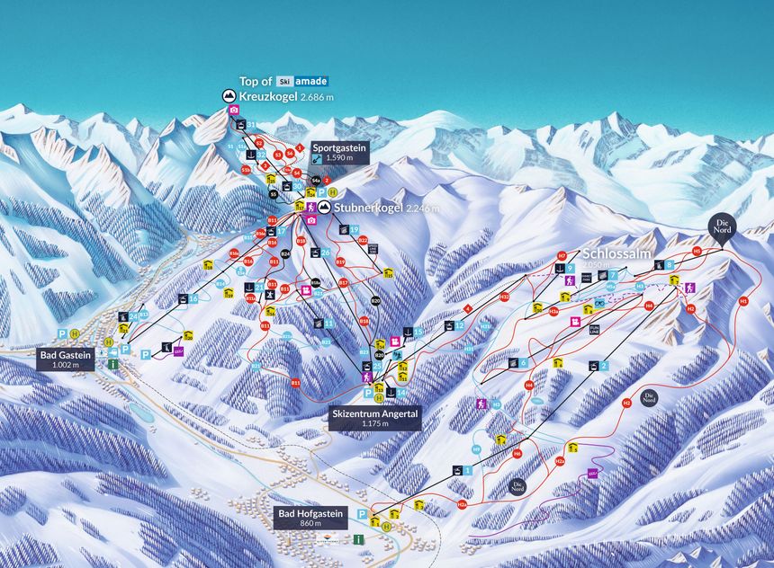 Pistenplan Graukogel - Bad Gastein